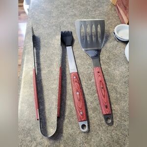 Wood Handle BBQ Tool Set Xlarge